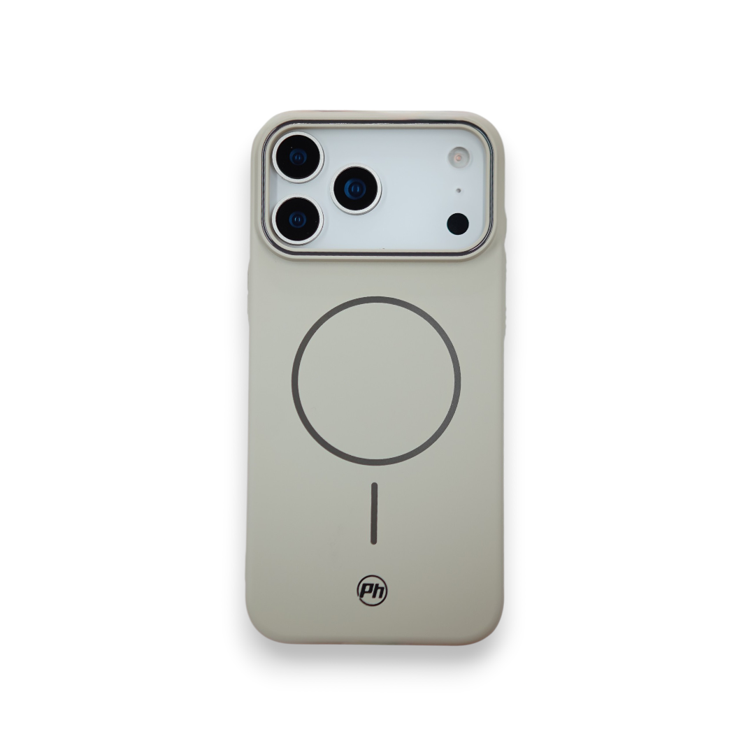 Case PH 17 Pro Max silicone macio cinza gelo