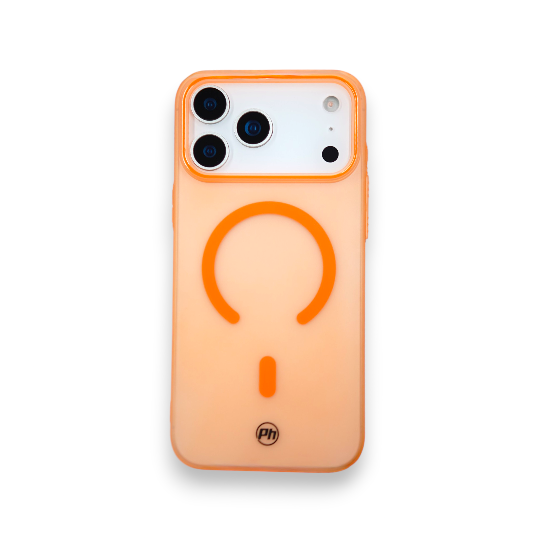 Case PH 17 Pro Max transparente fosco laranja