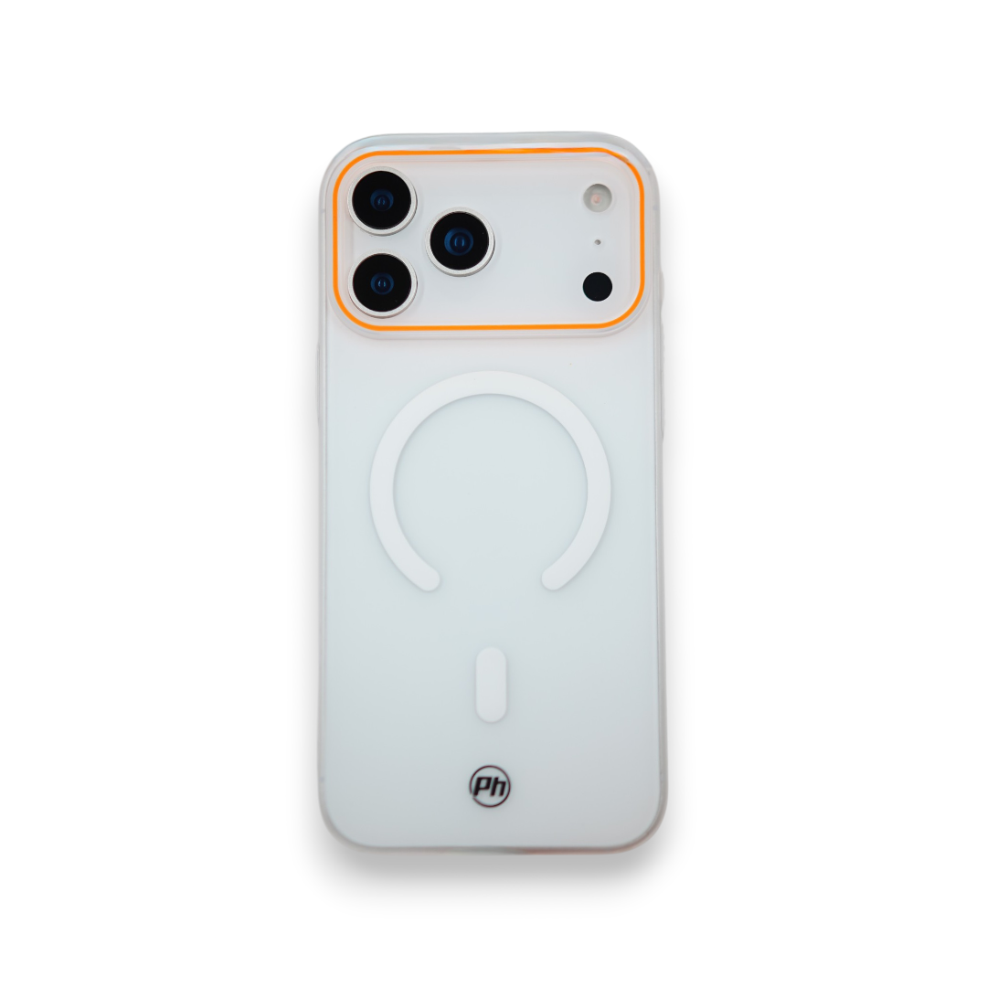 Case PH 17 Pro Max transparente fosco branca