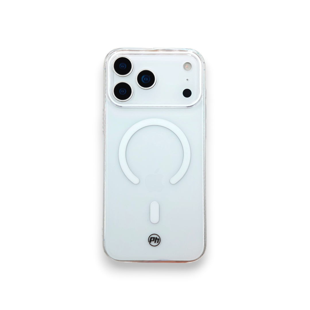 Case PH 17 Pro Max tranparente color branca