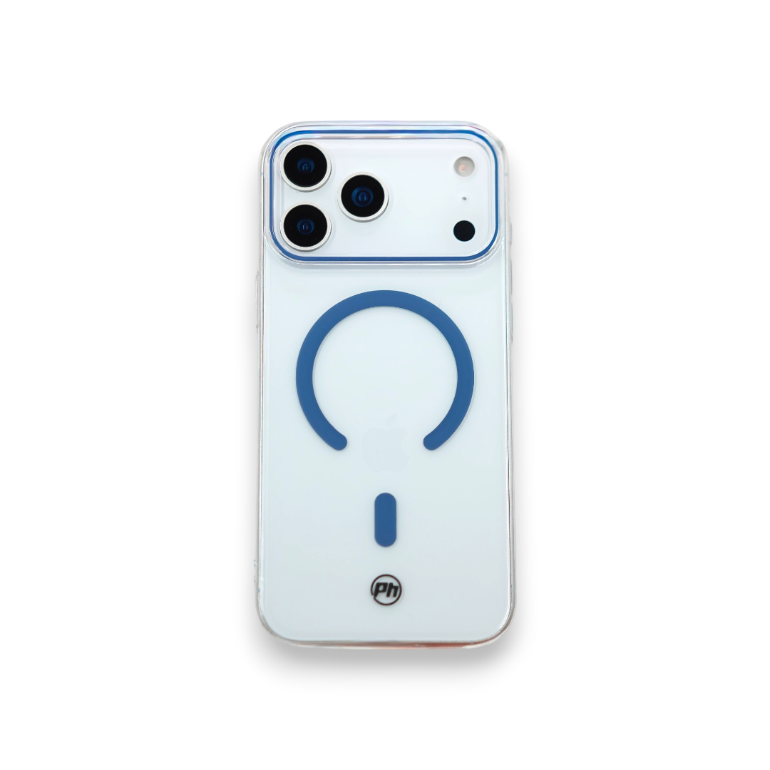 Case PH 17 Pro transparente color azul