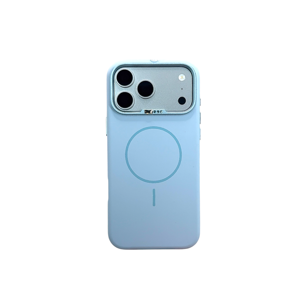 Case PH 17 Pro Max silicone líquido azul com diamantes PH S098