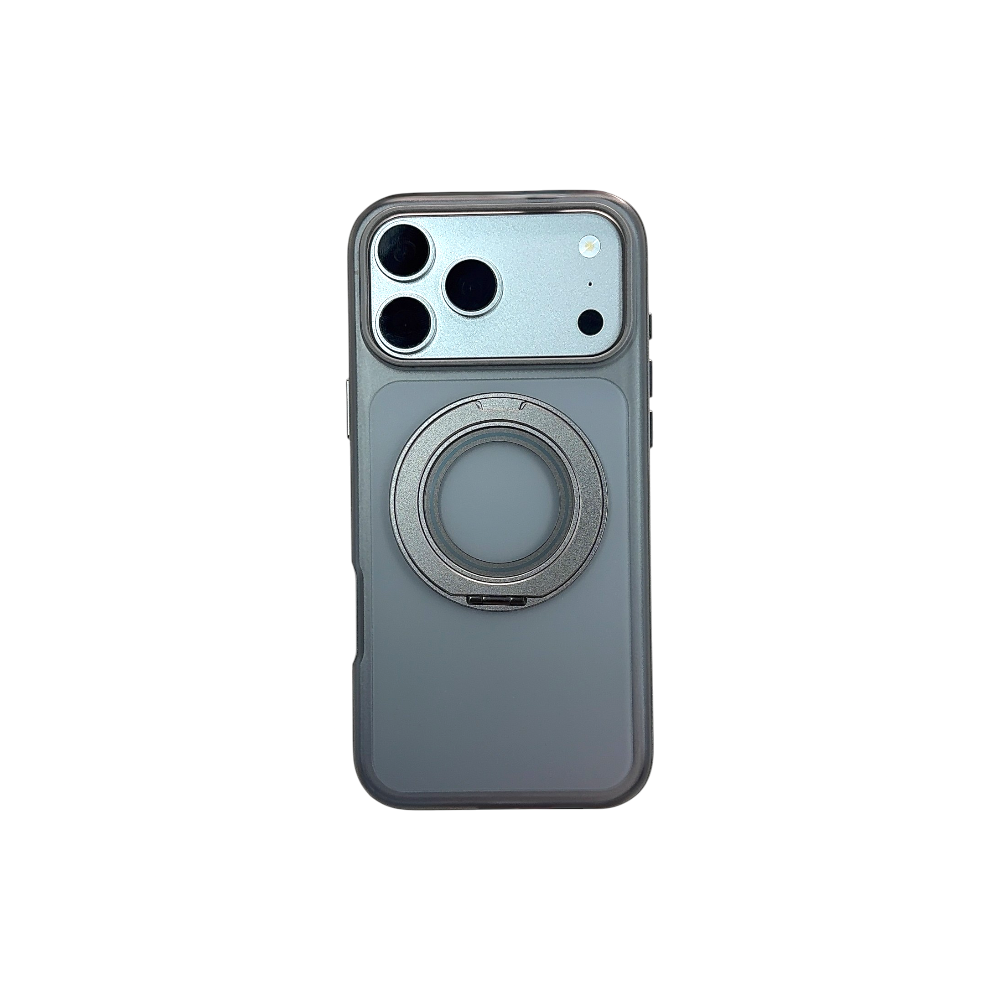 Case PH 17 Pro Max fosca anel magnético Giratório Thick Cinza PH-p002